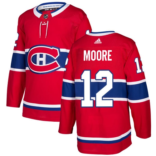 Adidas Men Montreal Canadiens 12 Dickie Moore Red Home Authentic Stitched NHL Jersey